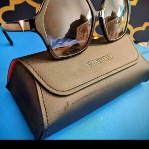 Valentino Black and Gold Sunglasses